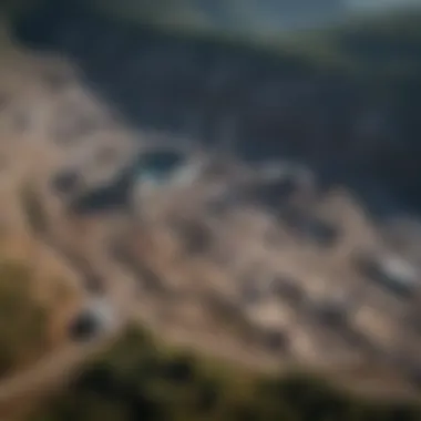 Aerial view of a large energy mine showcasing its scale and surrounding landscape