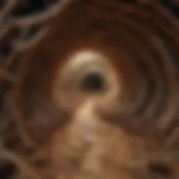 A close-up of an ant colony showcasing intricate tunnels and chambers