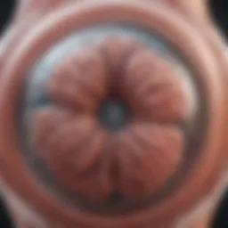 Illustration of fluid accumulation in the abdominal cavity due to ascites