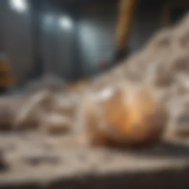 Calcite Limestone in Construction Construction site utilizing calcite limestone as a foundational material