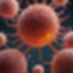 Illustration of inflammatory cells interacting with tissues during inflammation
