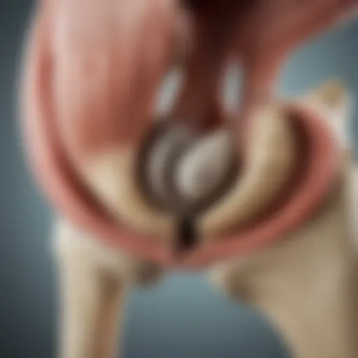 Illustration of the hip joint anatomy