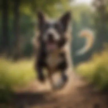 Energetic Playfulness An active dog playing fetch, embodying enthusiasm and energy.