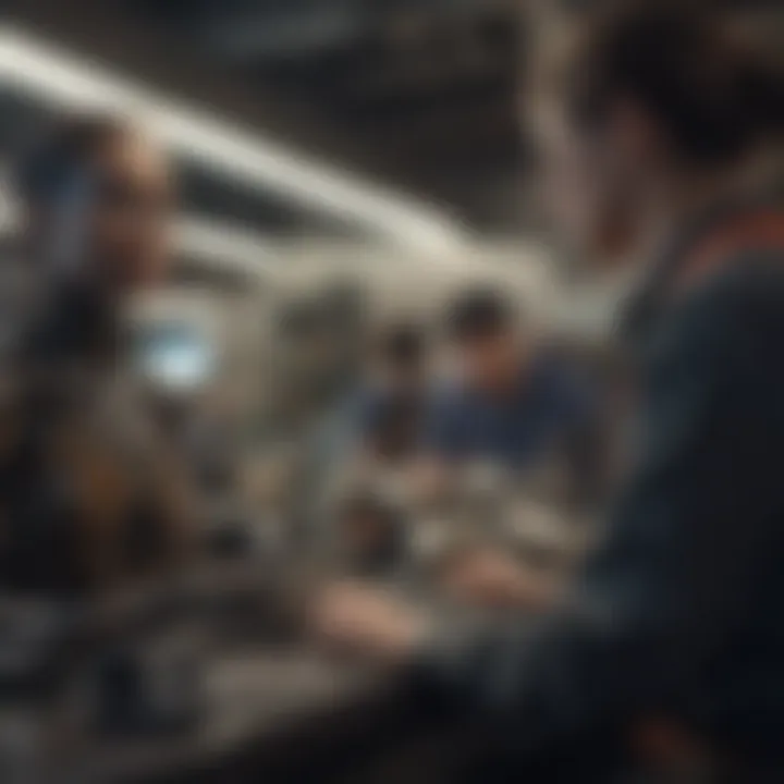 Diverse workplace featuring individuals with varying abilities collaborating