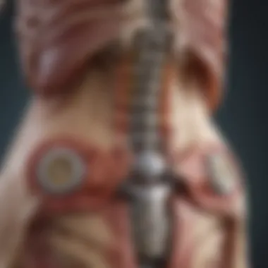 Anatomy of Lumbar Disc An illustration depicting the anatomy of a lumbar disc and its components