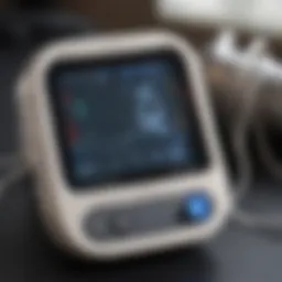 Digital device displaying blood pressure reading