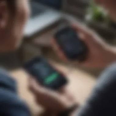 Health Management Mobile App User interacting with mobile health application