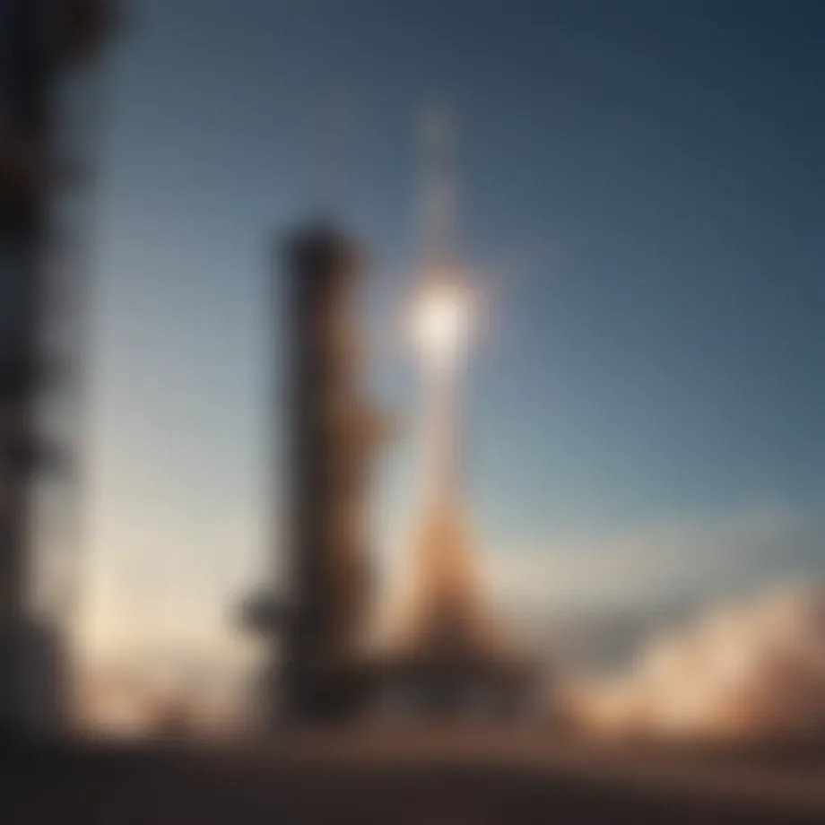 Launch pad with a SpaceX rocket ready for liftoff