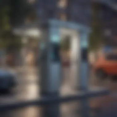 Modern Charging Infrastructure for Electric Vehicles Electric vehicle charging station in an urban setting