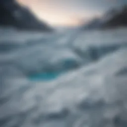 Aerial view of a melting glacier