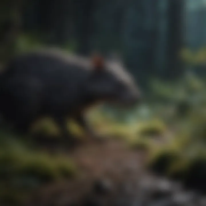 A close-up of nocturnal animals in their natural habitat
