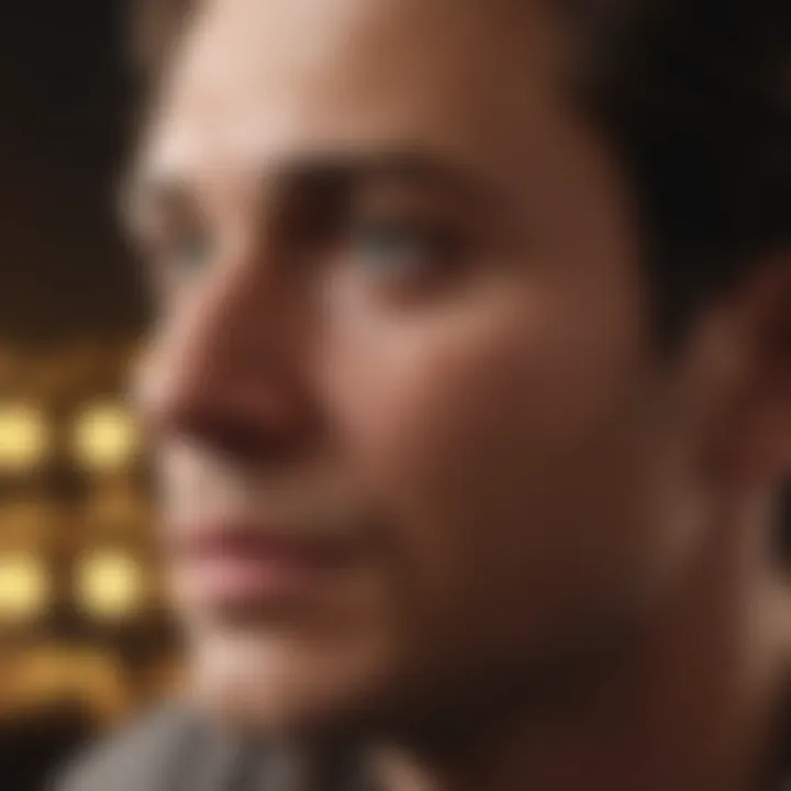 A thoughtful representation of a person contemplating their ancestry through DNA testing.