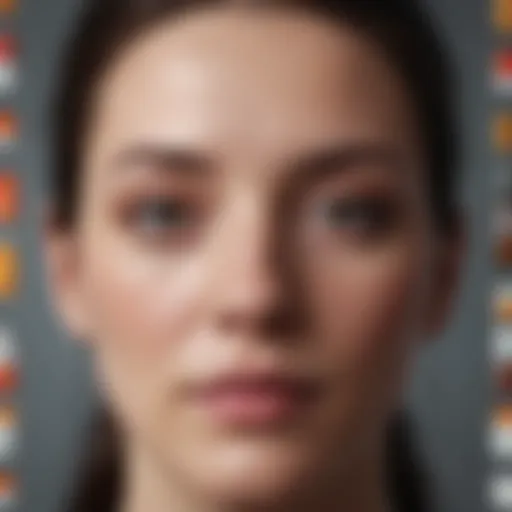 A close-up view of a variety of face medications arranged artistically.