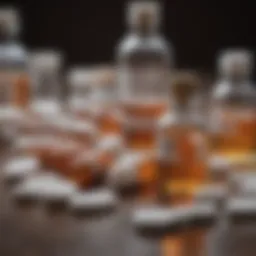 A collection of various medications associated with alcohol dependence treatment