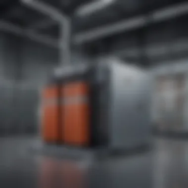 Advancements in Energy Storage: The Future of Battery Technology A cutting-edge battery storage system displayed in a modern setting