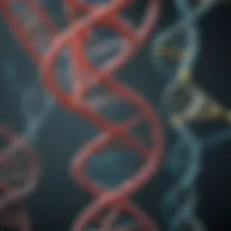 A DNA strand intertwined with medical symbols representing pharmacogenomics.