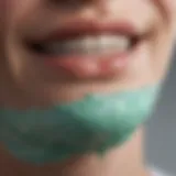 Close-up of strontium chloride toothpaste showing its texture and formulation