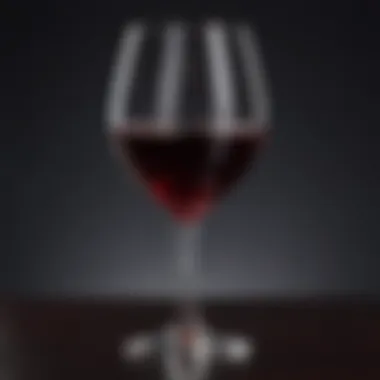 A close-up view of a glass of deep red wine showcasing its rich color and clarity