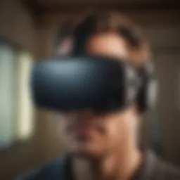 Virtual reality headset used in therapeutic settings