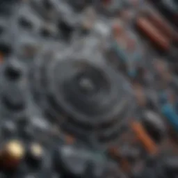 Close-up view of silicone electronic components showcasing their intricate designs.