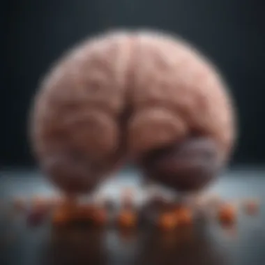 Brain Nutrition and Vitamin Interactions Artistic representation of brain with vitamin interactions