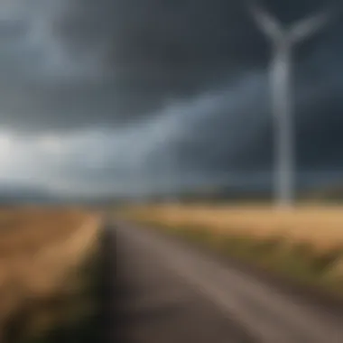 Transformation of Landscapes by Wind Farms Natural landscape transformed by wind farm installations