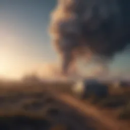 Illustration of greenhouse gas emissions affecting the atmosphere