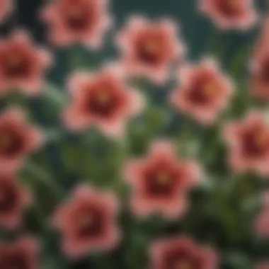 A close-up view of flower genetics displayed through colorful genetic markers.