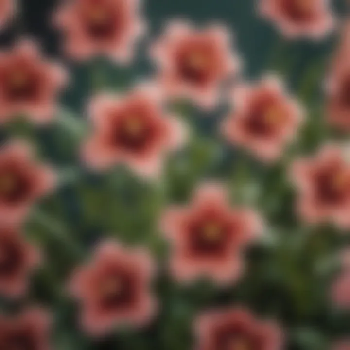 A close-up view of flower genetics displayed through colorful genetic markers.
