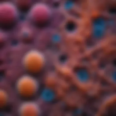 Diverse Cellular Morphologies Under Fluorescence Fluorescence micrograph showcasing cellular structures