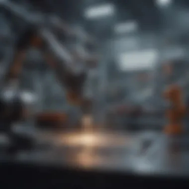 The Future of Manufacturing: Automation at Work A futuristic manufacturing facility showcasing advanced robotics and automation.
