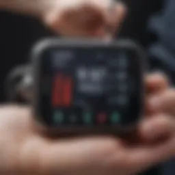 A smartphone displaying a blood pressure measurement app interface.