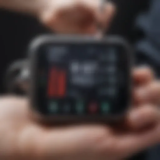 A smartphone displaying a blood pressure measurement app interface.
