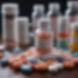 An illustration of various medications used to treat mania.