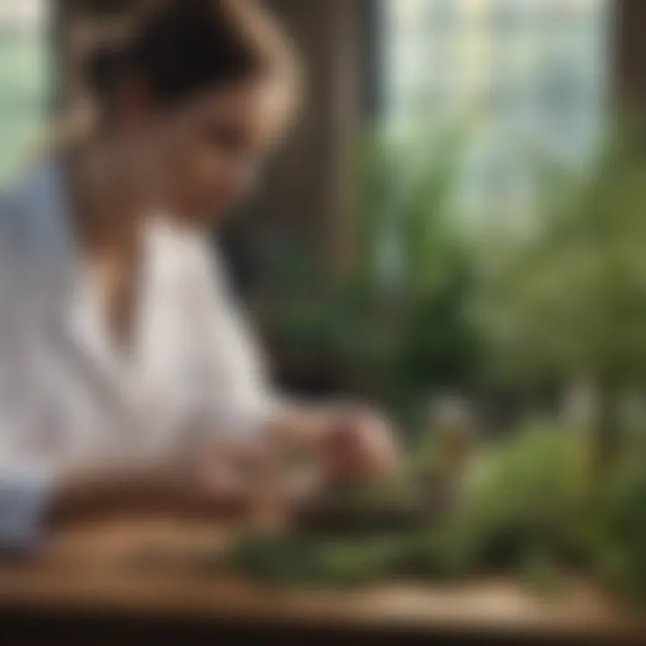 A modern herbalist consulting with a patient