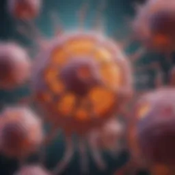 Illustration depicting the cellular mechanisms involved in myelofibrosis relapse post-transplant