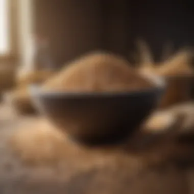 A bowl of whole grains displayed artistically, showcasing their wholesome nature.