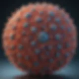 Microscopic view of poliovirus particles