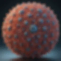 Microscopic view of poliovirus particles