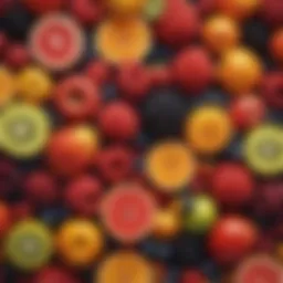 An array of vibrant polyphenol-rich fruits showcasing their diverse colors and textures.