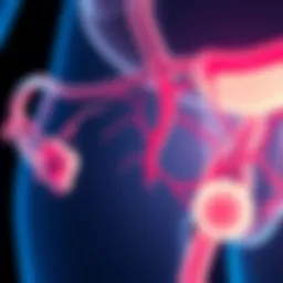 Diagram illustrating the lymphatic system and potential pathways of endometrial cancer metastasis.