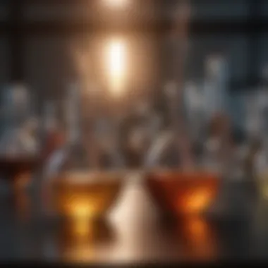 Innovative Discoveries in Chemistry A visually captivating representation of chemical reactions in a laboratory setting.