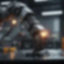 A futuristic robotic arm performing intricate tasks in a manufacturing setting