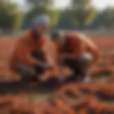 Traditional saffron harvesting in the field