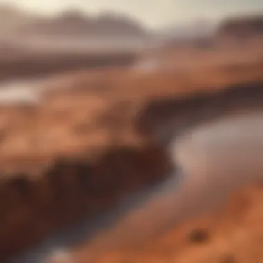 Sustainable Water Sourcing on Mars Concept art of sustainable water sourcing on Mars