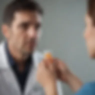 Consultation with Healthcare Professional An individual consulting with a healthcare professional about supplement options for dizziness.