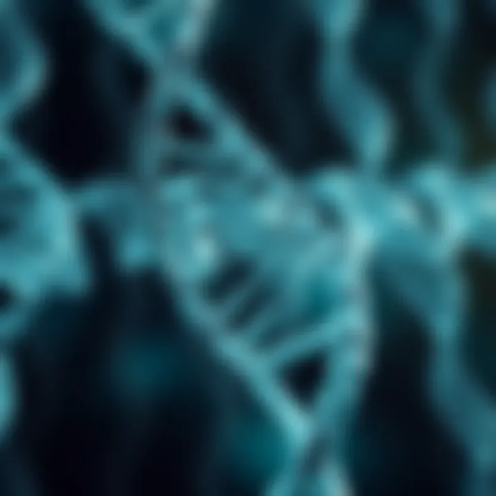 Detailed representation of DNA structure showcasing the double helix formation.