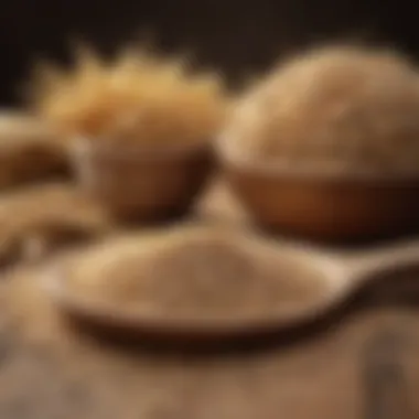 Nutritious whole grains on a wooden table