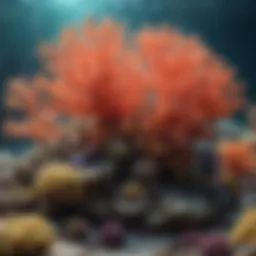 Vibrant coral reef teeming with marine life