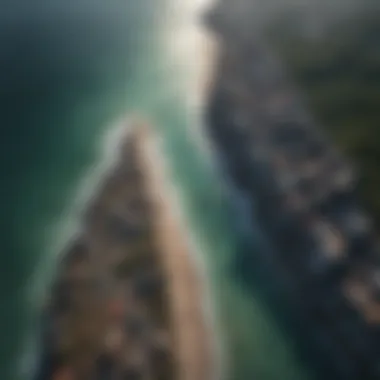 Impact of Pollution on Coasts Aerial view of a polluted coastline